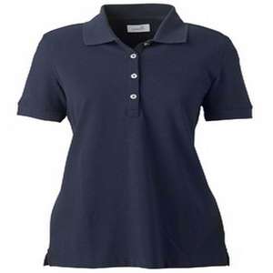 Ashworth Ladies' Combed Cotton Pique Polo Blue, Navy