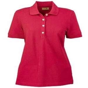 Ashworth Ladies' Combed Cotton Pique Polo Red, Carmine