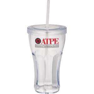 Fountain Soda Tumbler with Straw Clear