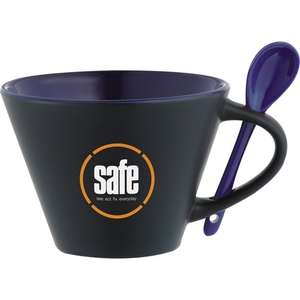 The Rancho Mug with Spoon Black/Blue