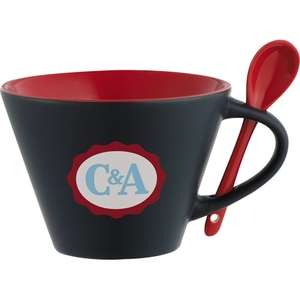 The Rancho Mug with Spoon Black/Red