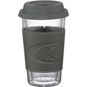 Double-Wall Glass Tumbler with Wrap Gray