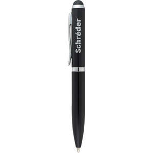 Oxford Mini Dual Ballpoint and Stylus Black