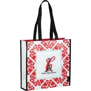Laminated Non-Woven Retro Shopper Tote Red