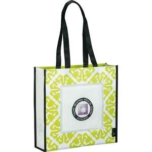 Laminated Non-Woven Retro Shopper Tote Green, Lime
