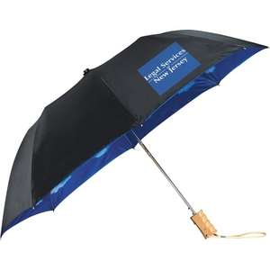 Custom Promotional 46" Blue Skies Auto Folding Umbrella