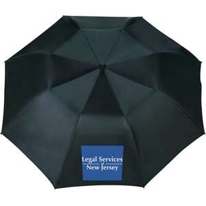 46" Blue Skies Auto Folding Umbrella Black