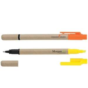 Custom Promotional Recycled Paper Ballpoint and Highlighter