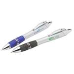 Promotional Grip Pens - Double Chrome Ring Accent Ballpoint Pen