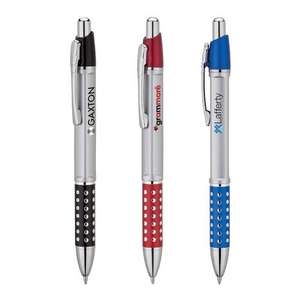 Dotted Silver Grip Ballpoint Pen
