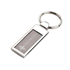 Custom Promotional Brushed Gunmetal Keyring