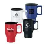 Customized Coffee Mugs - 16 oz. Double Wall Polypropylene Mug with Slider Lid