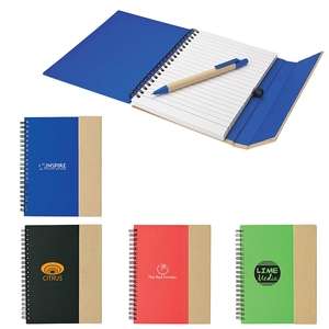 Custom Promotional Recycled Notebook with Magnetic Flap Closure and Pen