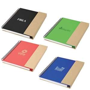 Recycled Notebook with Magnetic Flap Closure and Pen