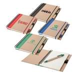 Logo Click Pens - Spiral-Bound Recycled Notebook and Pen