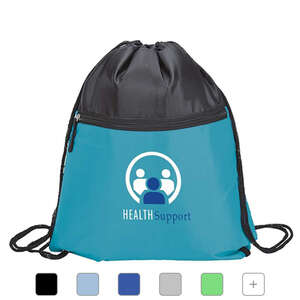Custom Promotional Drawstring Sport Bag with Pocket