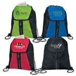 Promotional Backpacks - Buckled Front Pocket Drawstring Sport Bag