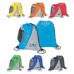 2-Tone Drawstring with Mesh Side Pocket Sport Bag 