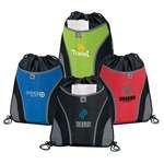 Wholesale Backpacks - Front Pocket Drawstring with Accent Stitching Sport Bag
