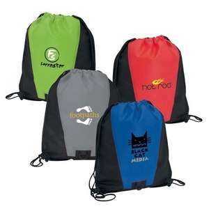 2-Tone Drawstring with Plastic D-Ring Sport Bag 