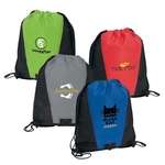 Customized Backpacks - 2-Tone Drawstring with Plastic D-Ring Sport Bag