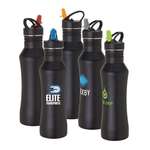 Promotional Water Bottles - Sleek Black 24 oz. Steel Bottle