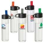 Imprinted Water Bottles - 18 oz. Glass Water Bottle with Loop and Drinking Spout