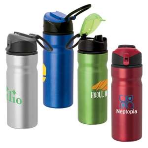 Custom Promotional 24 oz. Aluminum Water Bottle with Carry Loop