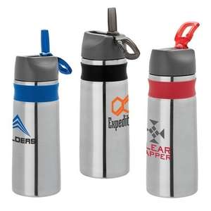 26 oz. Steel Water Bottle with Silicone Band 