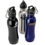 Custom Water Bottles - 24 oz. Stainless Steel Bottle with Twist-Off Lid and Carabiner