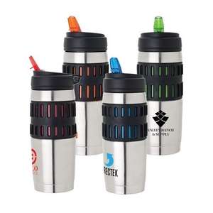 Custom Promotional Silicone Grip 32 oz. Steel Water Bottle