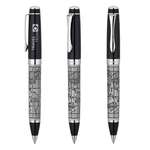 Imprinted Writing Instruments - Etched World Map Bettoni Ballpoint Pen