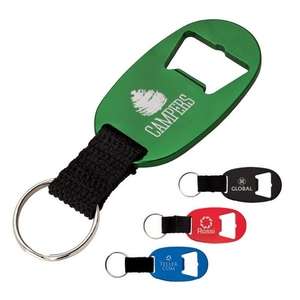 Custom Promotional Bottle Opener Keyring with Web Strap