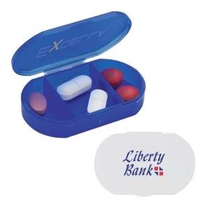 Custom Promotional Oval 3-Compartment Pill Holder