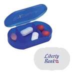Promotional Pill Containers - Oval 3-Compartment Pill Holder