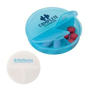 Custom Promotional Round 3-Compartment Pill Holder