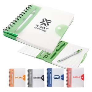 Custom Promotional Junior Notebook with Nesting Pen Holder and Pen