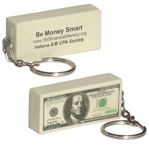 Custom Promotional $100 Bill Key Chain