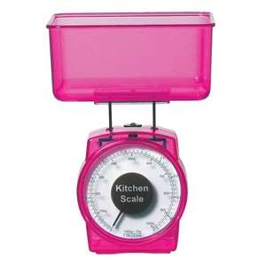 2 Piece Kitchen Scale Pink, Translucent