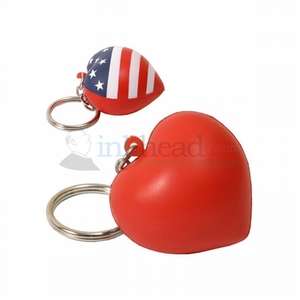 Custom Promotional Patriotic V. Heart Key Chain