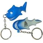 Promotional Animal & Nature Stress Balls - Shark Key Chain