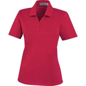 Ladies' EDRY Silk Luster Jersey Polo Red, Classic