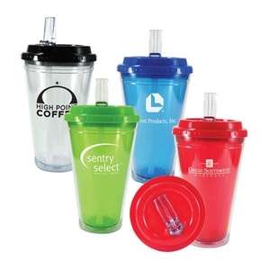 Custom Promotional Flip Top Freedom Acrylic Tumbler - 27 oz.