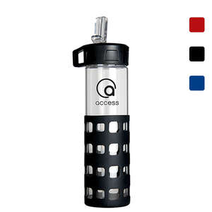 Custom Promotional Sip-N-Go Glass Water Bottle