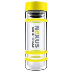 Bumper Glass Water Bottle with Tea Strainer Yellow/Yellow