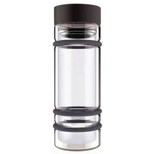 Bumper Glass Water Bottle with Tea Strainer Smoke/Smoke