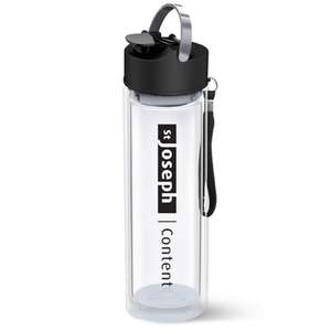 Custom Promotional Double Wall Glass Water Bottle with Sports Lid