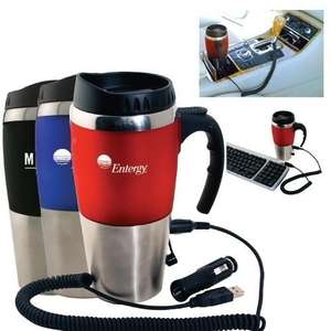 Custom Promotional 16 oz. Dual Auto/USB Heater Mug with Closure