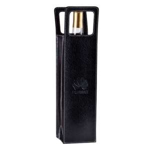 Custom Promotional Leather Single-Bottle Wine Carrier
