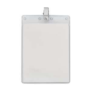 Custom Promotional Large Vertical Vinyl Pouch with Bulldog Clip